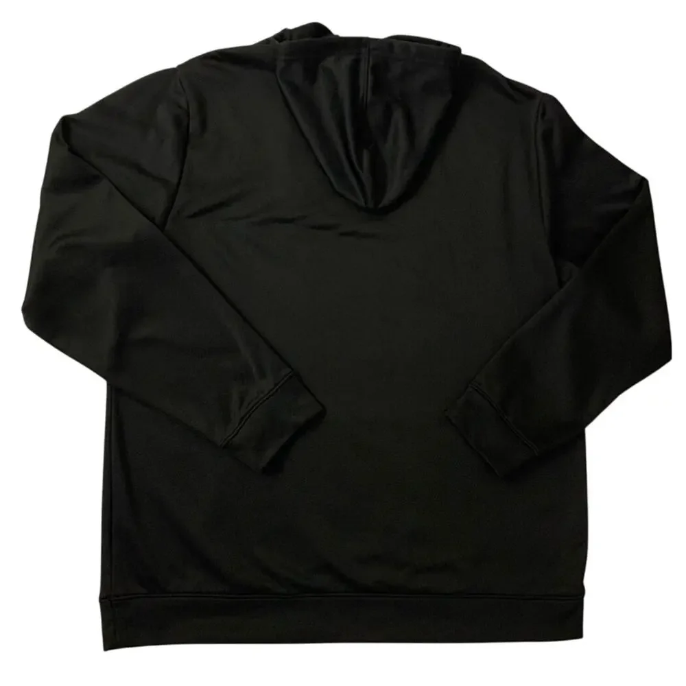 Reebok Mens Black Hooded Sweatshirt Size XXL Big Logo Spellout Gym Hoodie Lounge